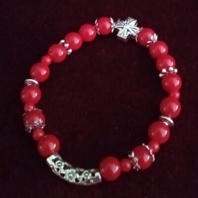 Бројаница од полудрагог камена корал или оникс