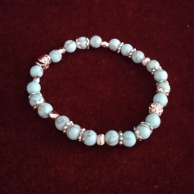 Бројаница од полудрагог камена, тиркиз