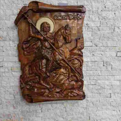 Икона дуборез Свети Ђорђе (38*26)