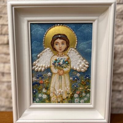 Анђео са цвећем 14*18